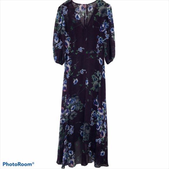 Calvin Klein Womens Dress Floral High-Low Midi Size 2 - Picture 6 of 10